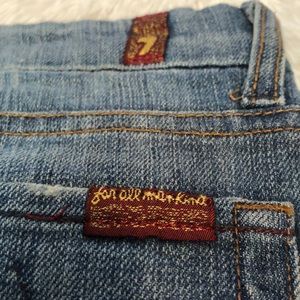 7 For All Mankind White Flare Jeans Size 27